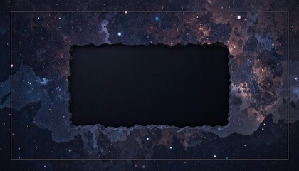 Stunning galaxy background with torn paper effect and starry night sky