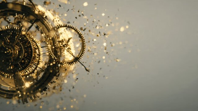 Golden Gear Clockwork Mechanism