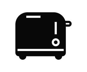 Black Toaster Icon with Simple Design for Kitchen and Appliance Concepts