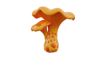 Stylized Orange Chanterelle Mushrooms