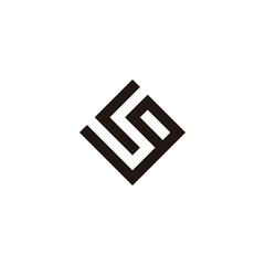 Letter C and g square, elegant geometric simple symbol logo vector