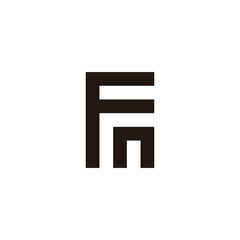 Letter Fn square geometric simple symbol logo vector