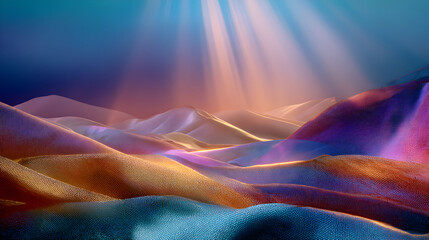 Radiant mountain range at sunset