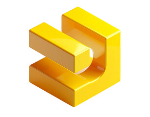 Shiny 3D golden abstract shape against a black background