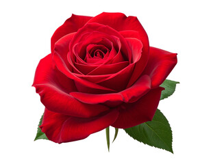  &ldquo;Single Red Rose Blossom with Stem, Isolated on Transparent Background&rdquo;