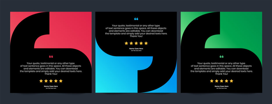 Creative Testimonial Editable Vector template, Quote template, Empty speech bubbles, What our Clients Say, Review, Feedback, Infographic Template, Label, editable text box design, recommendation note