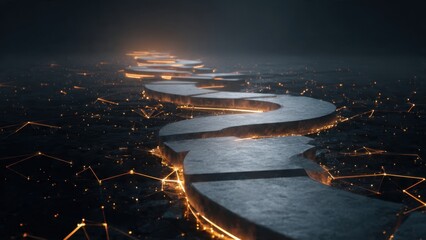 Tech abstract path with glowing connections