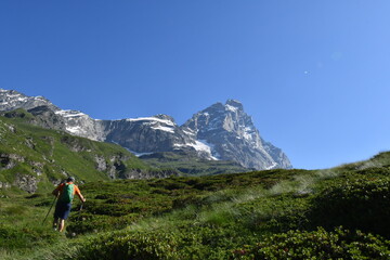 The Matterhorn, a splendid mountain seen while climbing to the Duca degli Abruzzi refuge.