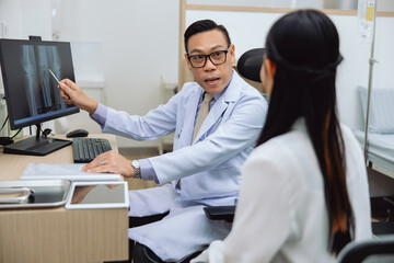 doctor is talking to  patient about  medical issue