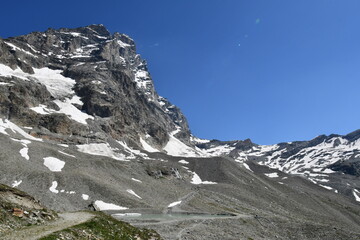 The Matterhorn, a splendid mountain seen while climbing to the Duca degli Abruzzi refuge.