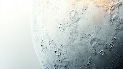 Close-up of the moon's surface with craters and rugged terrain