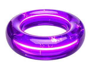 A glowing purple torus with internal neon light and electric textures