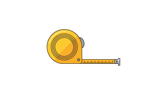 Illustration of a measuring tape showcasing flexible length measurement equipment essential in construction sewing tailoring and DIY projects with a