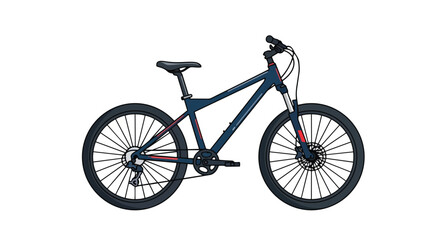 Fototapeta premium Modern mountain bicycle with lightweight frame and advanced suspension suitable for off-road cycling adventures and outdoor recreation activities