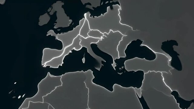 world map on black background