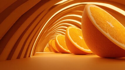 Abstract Orange Slice Tunnel