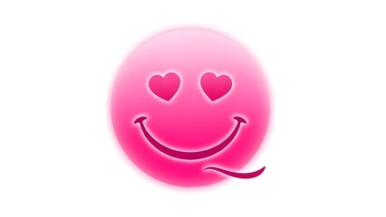 Happy valentine day smiling face with heart eyes