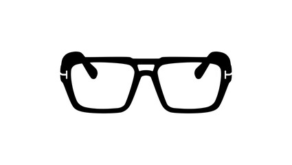 Sunglasses symbol, black isolated silhouette