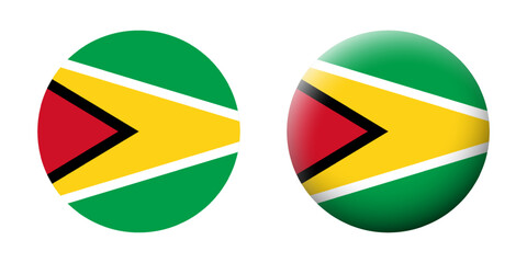 Vector illustration of Guyana flag set on transparent background