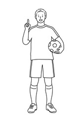 職業イラスト　サッカー選手　全身