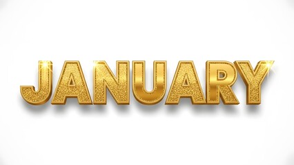 Glittery Gold January Text