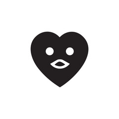Cute love shape with face vector illustration