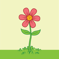 Cartoon Flower illustration EPS Vector