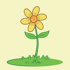 Cartoon Flower illustration EPS Vector