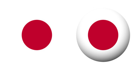 Vector illustration of Japan flag set on transparent background