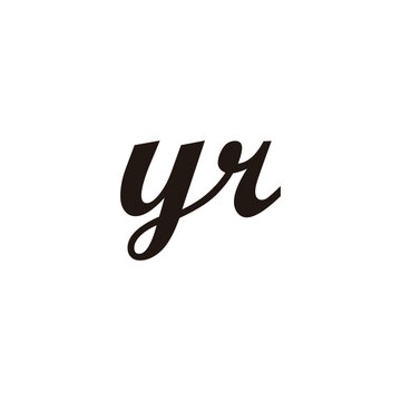 Letter yr connect geometric symbol simple logo vector