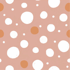Playful polka dot seamless pattern, hand-drawn round dots