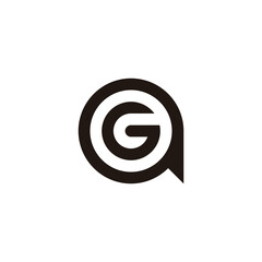 Letter G in message, circle geometric symbol simple logo vector