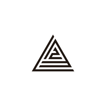 Letter L, number 3 and 2 triangle geometric symbol simple logo vector