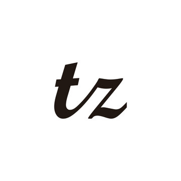 Letter tz connect geometric symbol simple logo vector