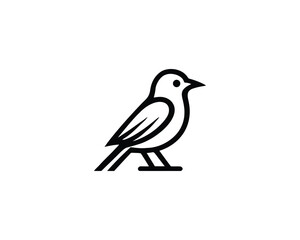 Fototapeta premium Simple bird logo with minimal curves