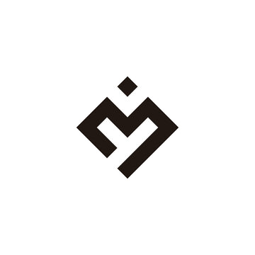 Letter M, y and v square symbol simple logo vector