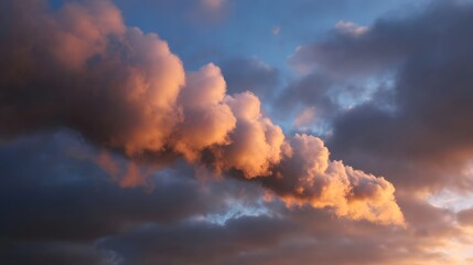 Dramatic sunrise light illuminates thick plumes of industrial smoke or clouds against a moody darkening twilight sky casting warm hues