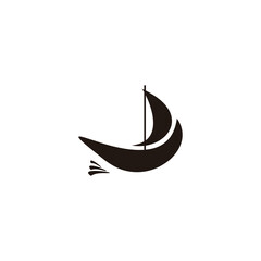 Boat, sea travel geometric simple symbol logo vector