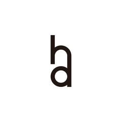 Letter h and d connect geometric simple symbol logo vector