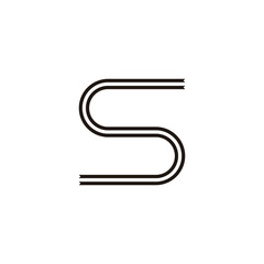 Letter S line, ribbon geometric simple symbol logo vector