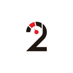 Number 2 speed, geometric simple symbol logo vector