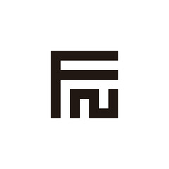 Letter FN square, unique geometric simple symbol logo vector