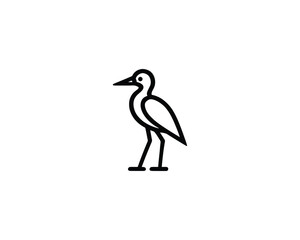 Fototapeta premium Minimalist bird logo icon in black and white