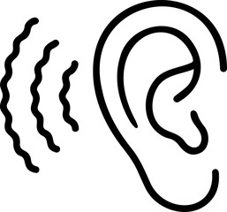 Ear with Sound Waves graphic representation ear radiating