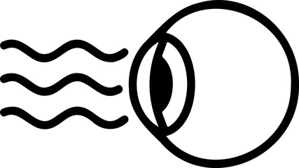 Depicting an eye with light rays entering representing vision or sigh