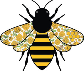 bee on white background