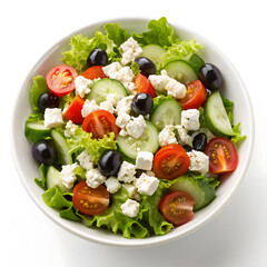 fresh salad with feta cheese