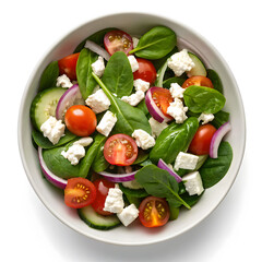 fresh healthy salad with delicious spinach feta