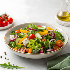 delicious salad in studio