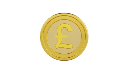 Golden Pound Sterling Coin